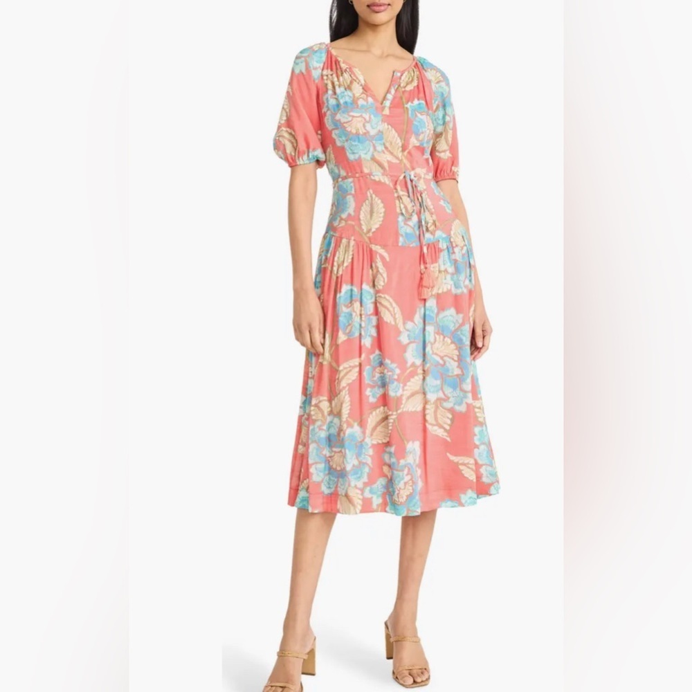 The Good Journey Floral Pink and Blue Dress